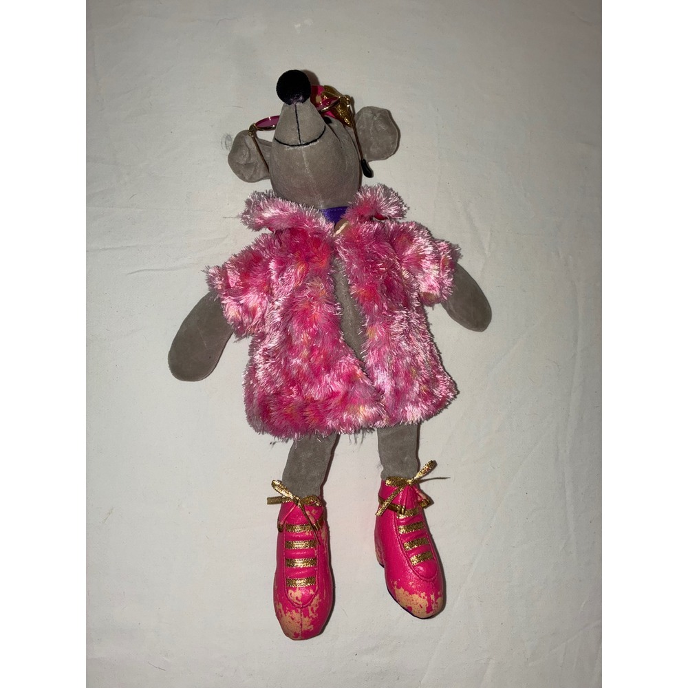 Angelina Ballerina Plush Mouse Doll Pink Faux Fur Coat READ